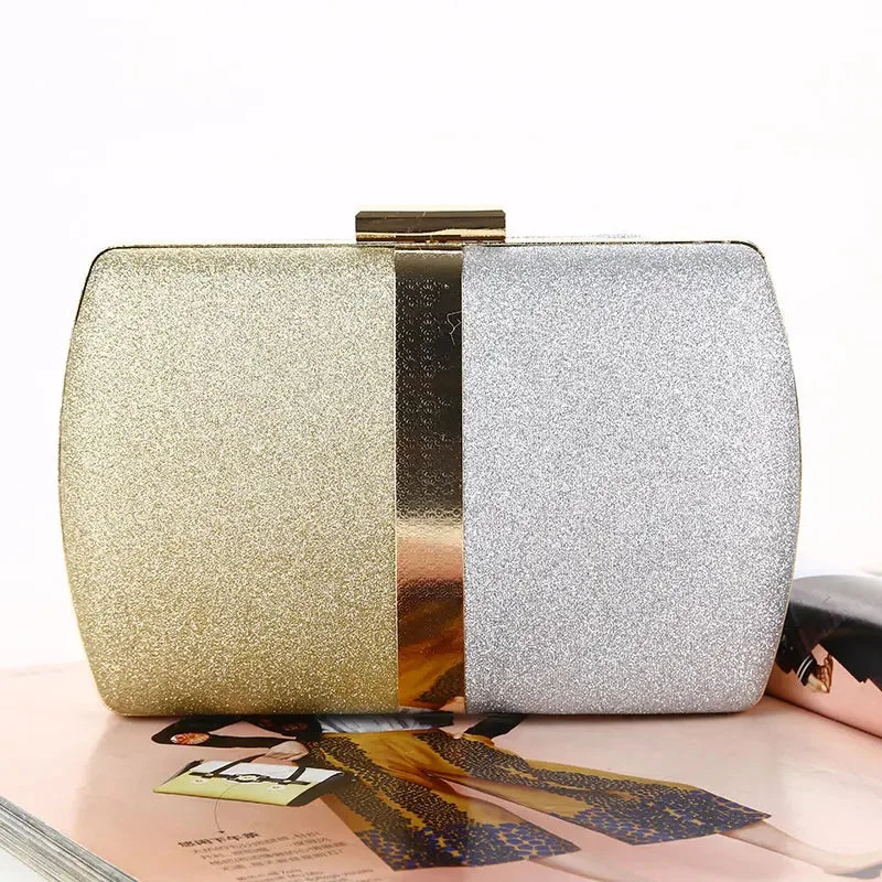 Factory direct wholesale new design contrast color lady evening bag gilt-edged clutch purse for women party banquet prom wedding